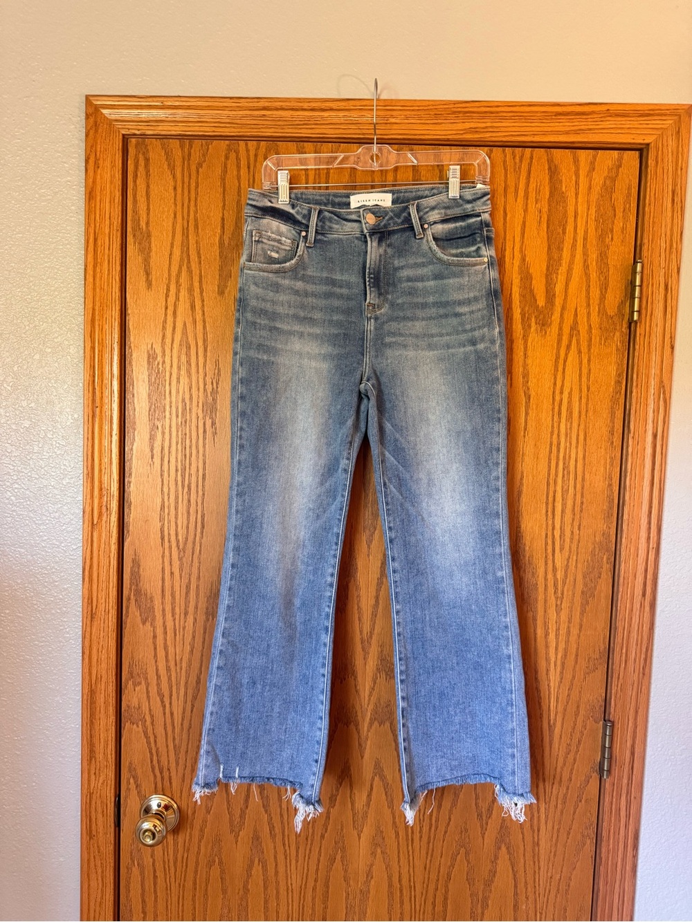 Risen High Rise Straight Leg Jeans